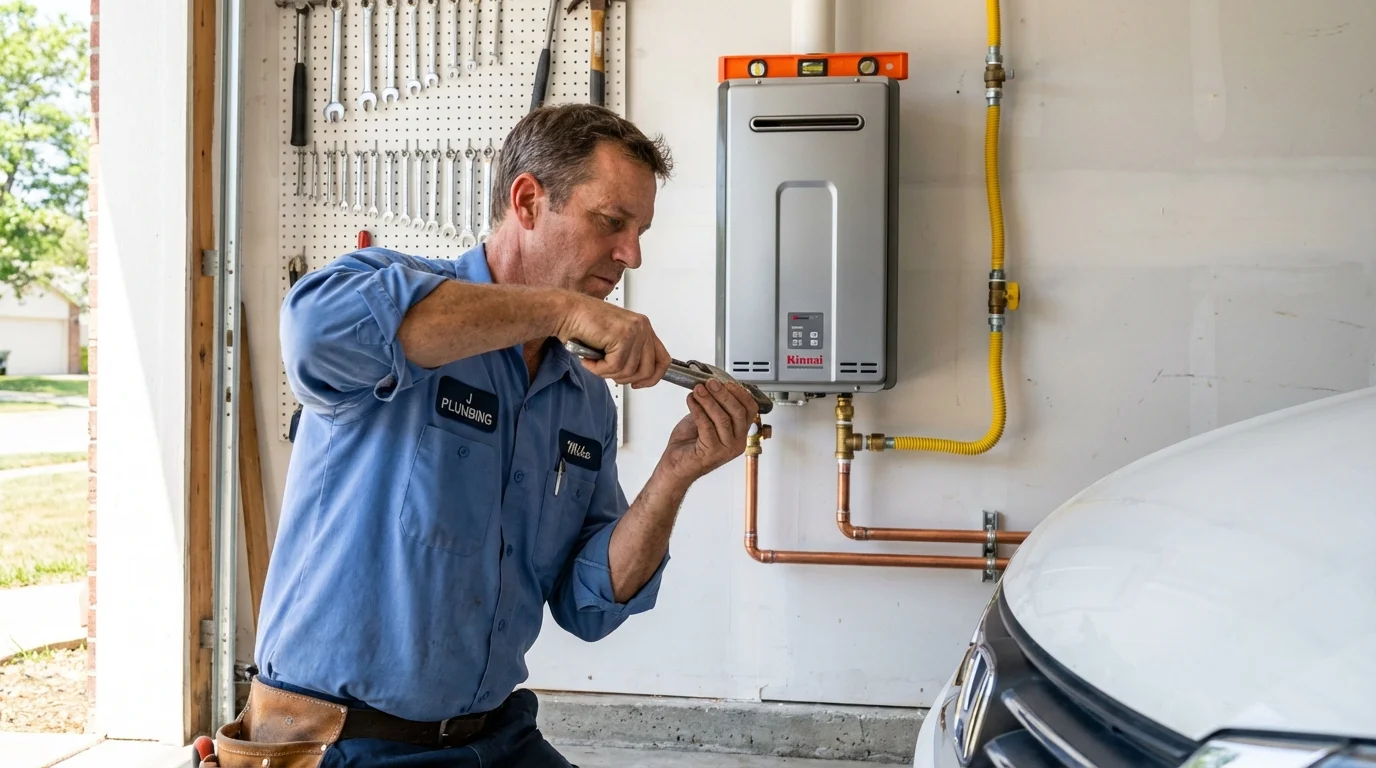 Tankless water heater installation by a Johns Plumbing LLC plumber in Bertram